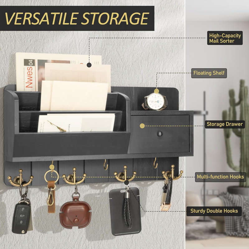 Key Rack Wall Mounted Mail Sorter