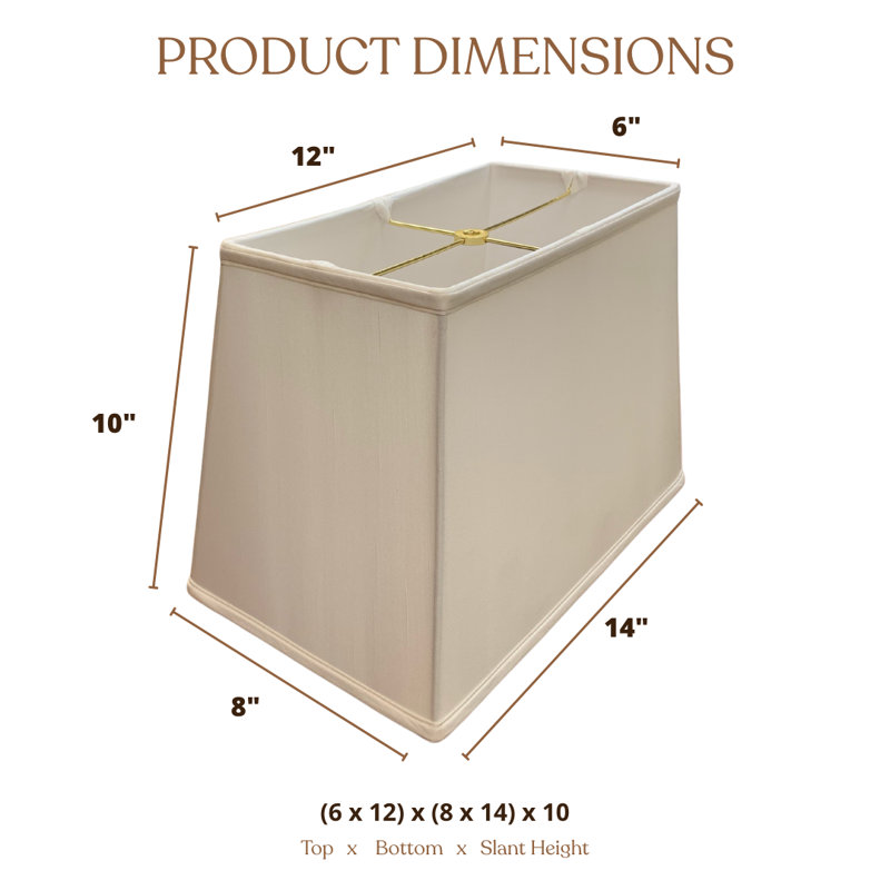 Royal Designs, Inc. Abat-jour rectangulaire BSO-756-14BG, (6 x 12) x (8 x 14) x 10, beige, Beige, (6 x 12) x (8 x 14) x 10