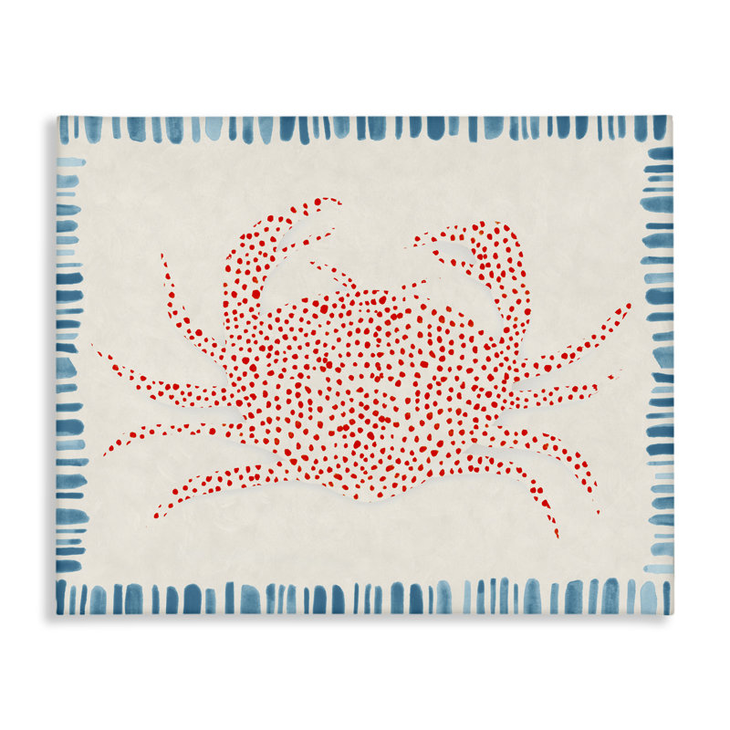 Toile crabe à pois pointillés, design par Hannah Dawson, H 16 po x l 20 po