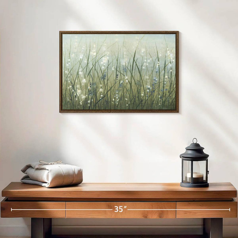Meadow Bliss I, 19 po x 13 po, Cadre flottant noyer