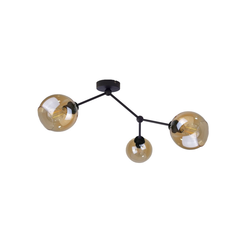 Helene Glass Semi Flush Mount, Yellow