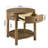 Wexford Collection Round Wood End Table with Drawer and Open Shelf, Mid-Century Modern Storage Accent Side Table-2001032040