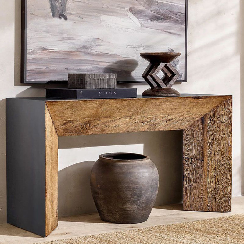 Plateforme moderne et simple en bois, H 31,5 po x l 62,9 po x P 15,7 po