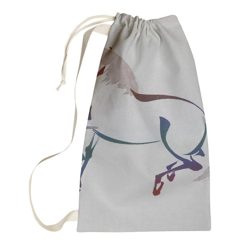 Steadman Fabric Laundry Bag with Handles, Small ( 64" H x 20" W x 1.5" D), Red/Blue