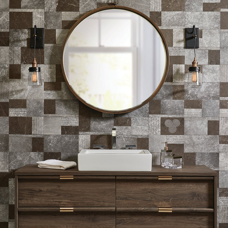 Robinet de salle de bain espacé avec ensemble de drain Lura, Chrome poli