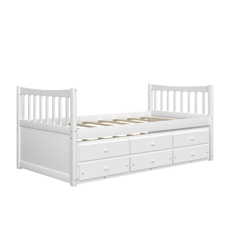Lit plateforme avec rangement Gelen, Blanc