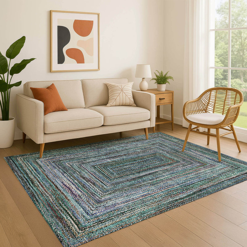 Premium Machine Washable Bucz AMF1725 Geometric Rug, Rectangle 5' x 7'6"
