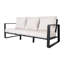 Table basse Three and Rectangular, coussins confortables gris, matériau et table modernes en aluminium, structure robuste