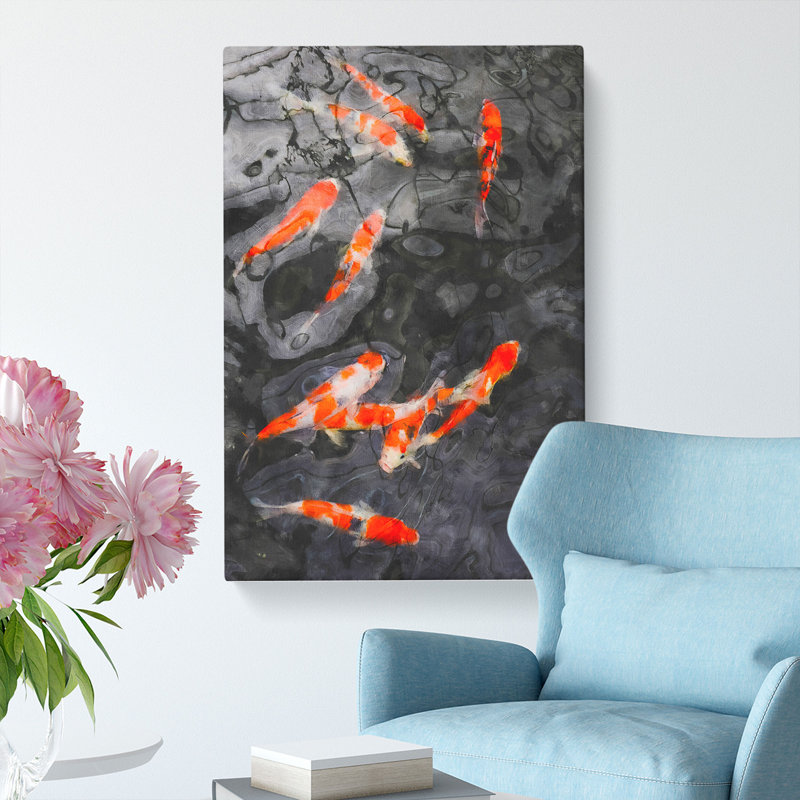 Carp And Koi Fish - Wrapped Canvas, 91cm H x 60cm W x 3cm D
