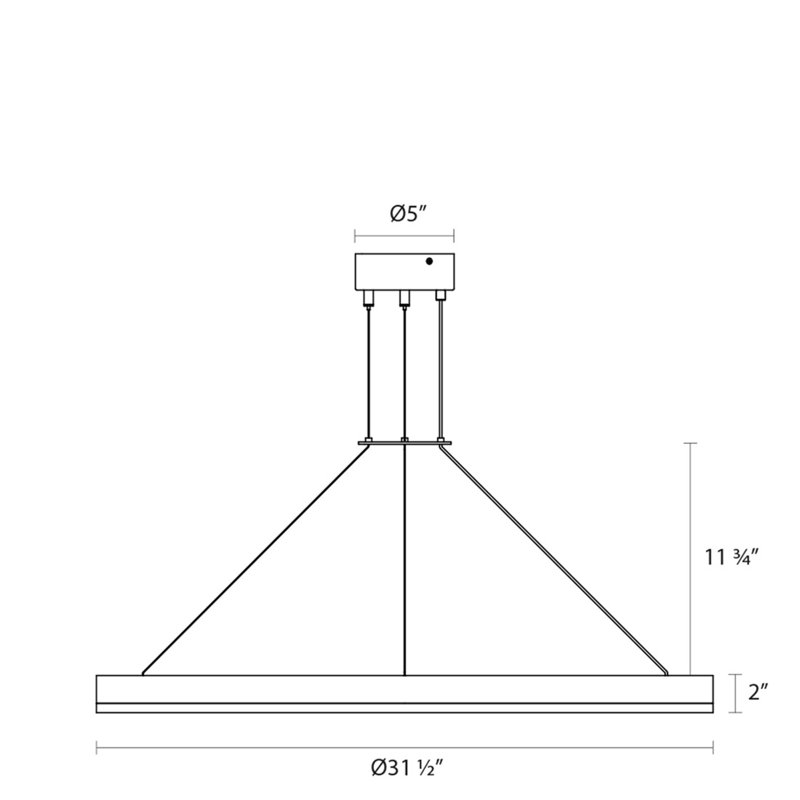 Corona 1-Light LED Unique / Statement Chandelier, 2" H x 32" W x 32" D, 3500K, Bright Satin Aluminum