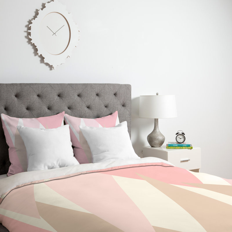 Housse de couette rose années 60, Housse de couette pour lit simple / TG