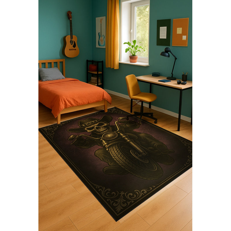 Tapis mauve à motif tissé lavable Mosso, 2'6" x 4'11"