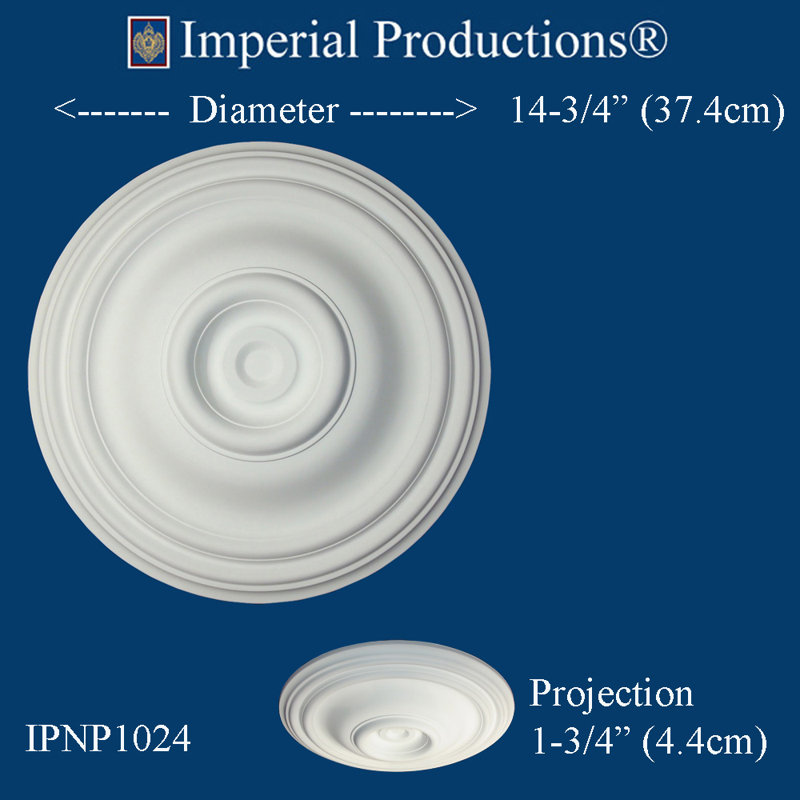 Médaillon de plafond H 15 po x l 15 po x P 1 1/2 po