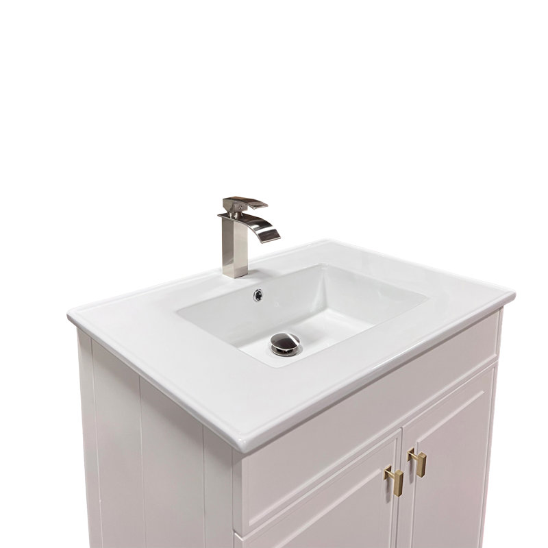 SmartFold 31" Single Bathroom Vanity with Top, Brushed Gold