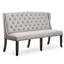 Banc d'entrée/chambre à coucher Sania III 66 po, noir antique/beige, avec dossier capitonné et garniture cloutée