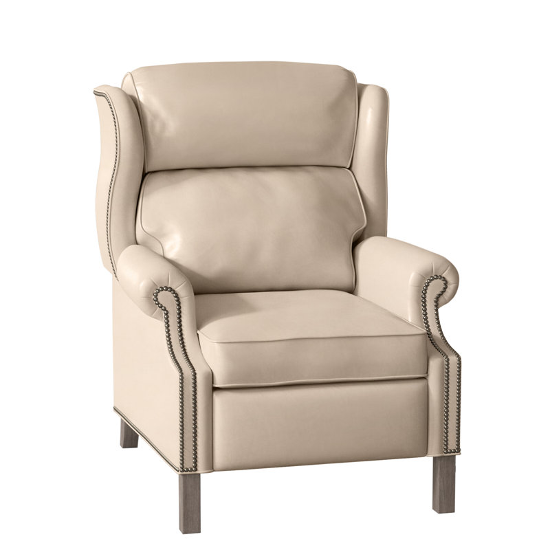 Fauteuil inclinable présidentiel, Bronze industriel, Pierre, Cuir véritable gris clair délavé Aline