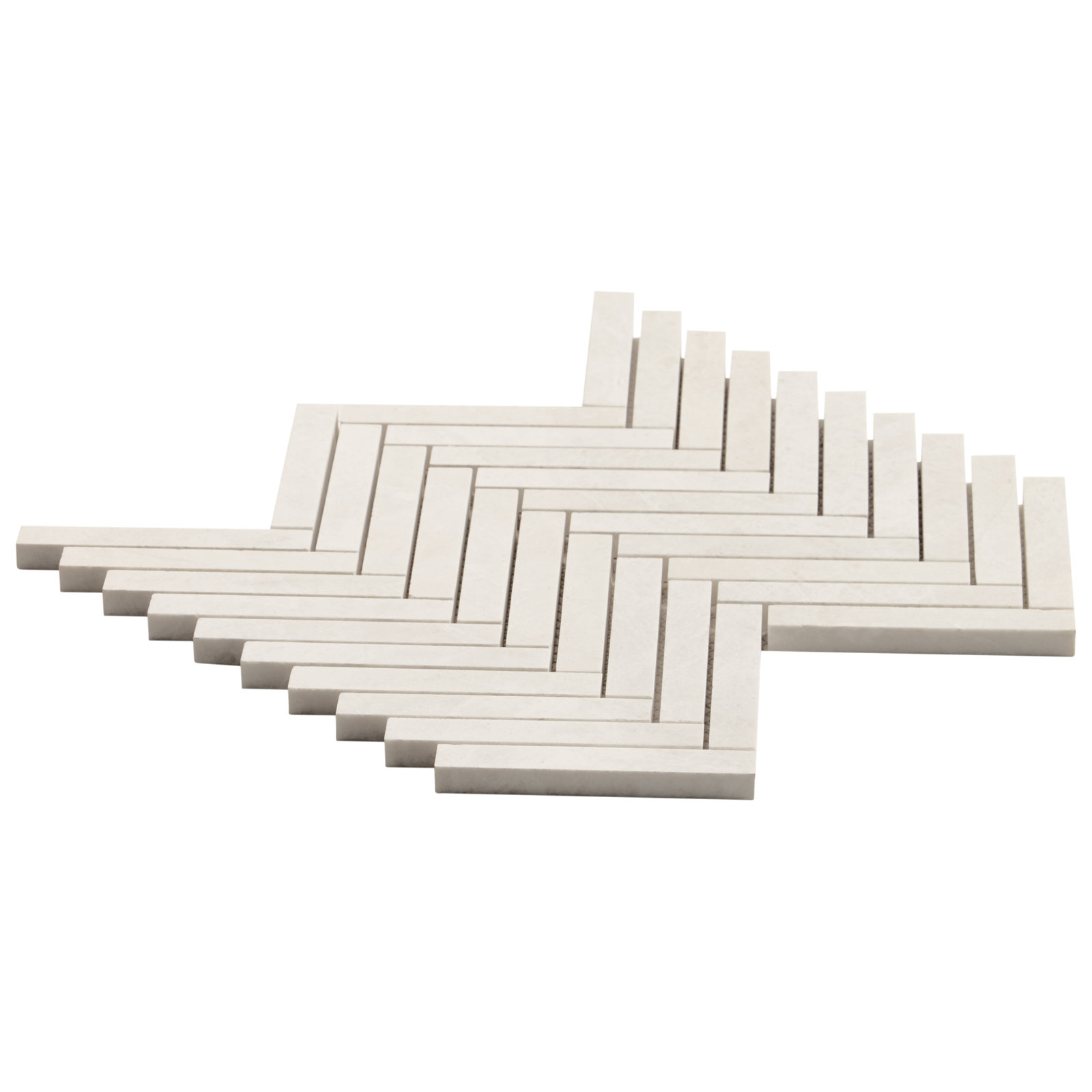 Vanilla White 12 In. X 12 In. Herringbone Polished Marble Mosaic Floor And Wall Tile (10 Sq. Ft. / Each)