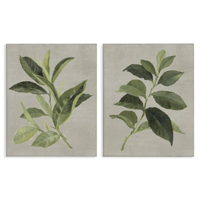 Ensemble de 2 feuilles de thé vert et café, conception par Lanie Loreth