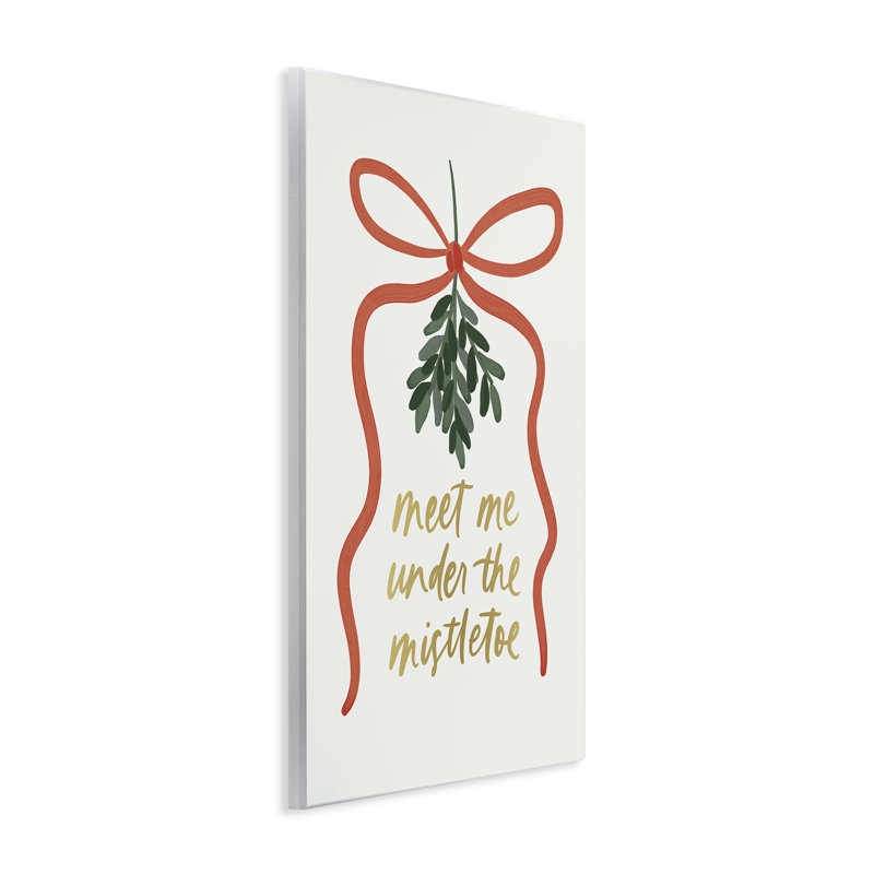 Toile de Noël «Under Mistletoe» par Amanda Houston, H 19 po x l 13 po