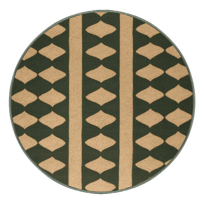 Machine Washable Trellis Green Area Rug