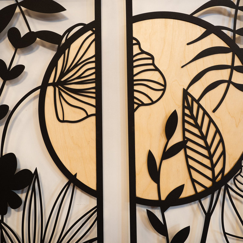 Stylish Decorative Metal Wall Accessory, Black & Beige, 11.4 x 26.8 inches | 100% Steel, Thickness: 0.05 inches | Durable & Eye-Catching Design, Perfect for Home Decor & Modern Interiors, Lightweight at 7.1 lbs