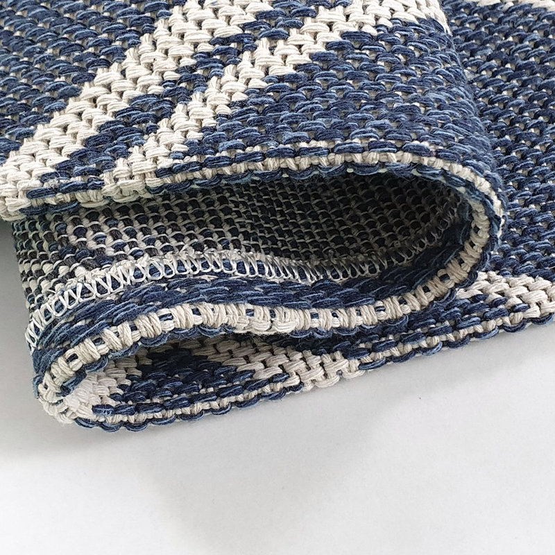 Cull Geometric Cotton Hand Woven Area Rug, Rectangle 60 x 90cm