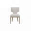 Ensemble de chaises de salle à manger rembourrées en lin avec dossier rembourré, 4 pieds