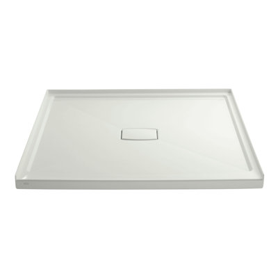 Archer 60" x 60" Single Threshold Acrylic Alcove Shower Base, Center Drain