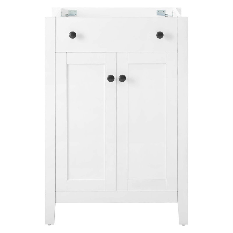 Nantucket White Wood and MDF Single Bathroom Vanity Cabinet