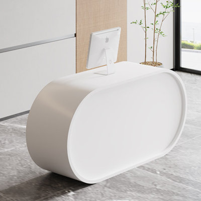 Contemporary Oval Manufactured Wood Reception Desk