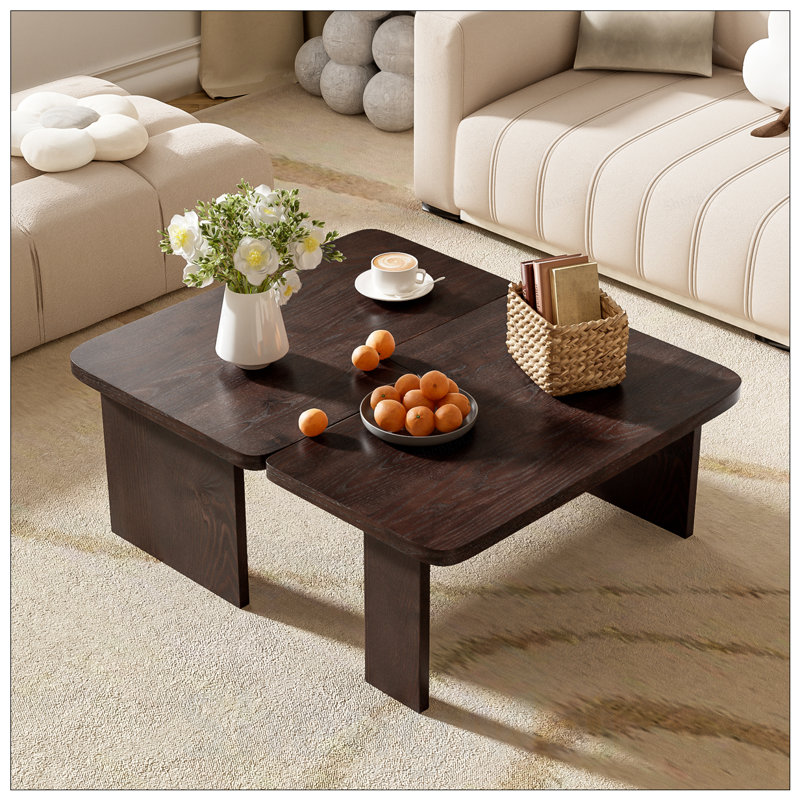 Ensemble de tables basses modernes U-Can, Espresso