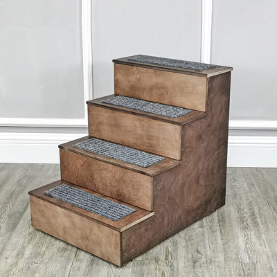 Deluxe Wood Pet Stairs Pet- Dog /Cat 4 Steps/Stairs To Access Bed, Sofa, Step Ladder 22"" Or 25"" Tall, 18"" Wide Product Weight 17 Lbs 12226-22 -  FixtureDisplays, "12226-22""-NEW"