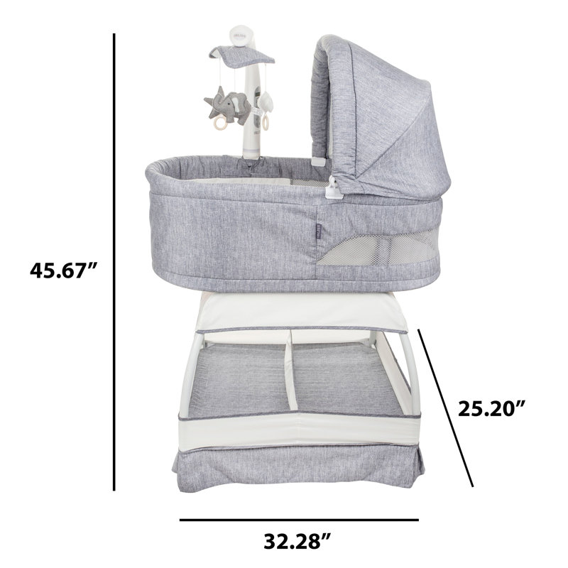 Sweetli Nurture Bassinet - Denim Melange, Gray/White