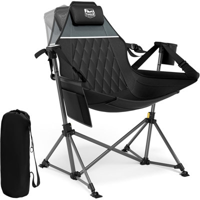 Hammock Camping Chair, Oversized Swinging Hammock Chair With Adjustable Back And Seat For Outdoor Lawn, Sports, Supports 400Lbs, Orange