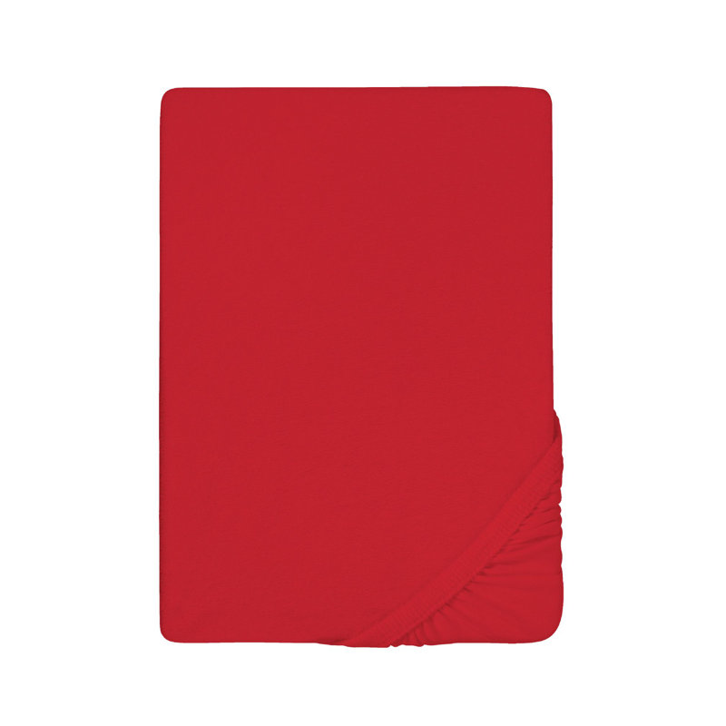 Cotton Blend Fitted Sheet, European Double  (140 x 200 cm), Red