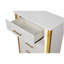 Commode 5 tiroirs de style contemporain Obsession en bois et finition dorée