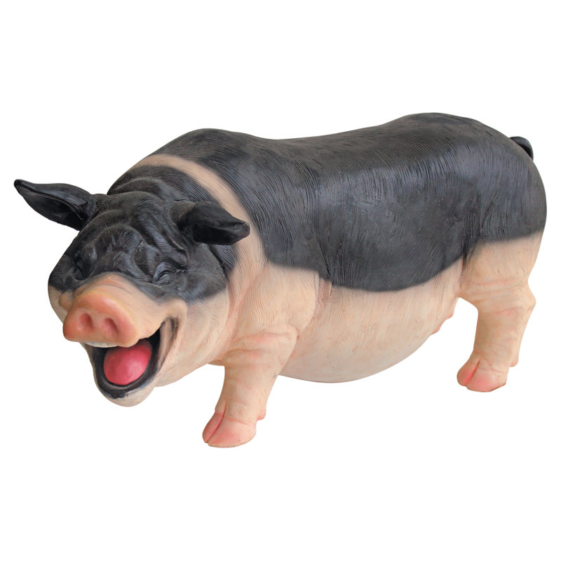 Laughing Pig Figurine