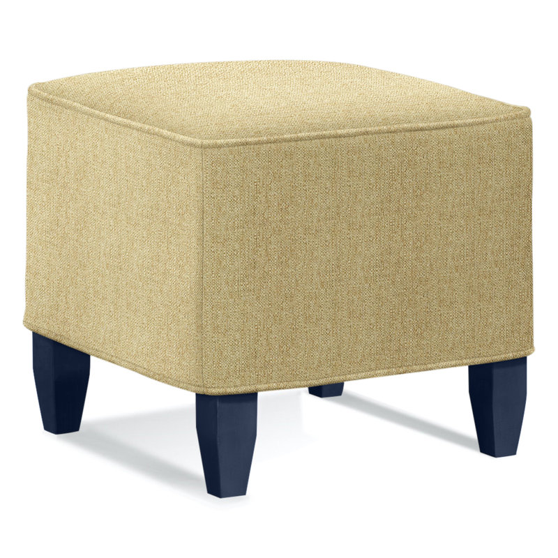 Brooklyn Square Ottoman, Beige Sugar Performance Polypropylene/Olefin, Black