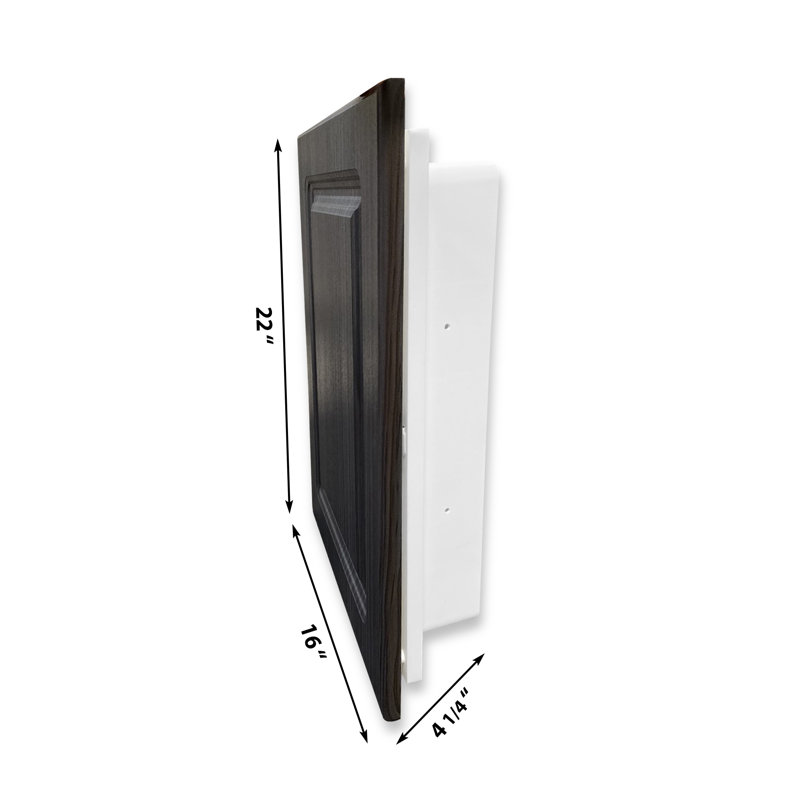 Armoire à pharmacie à porte simple sans cadre avec 2 tablettes fixes Adajah, Pin noir