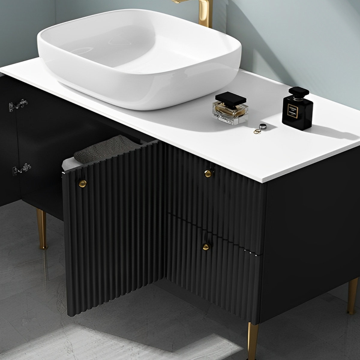 Backop Nordic style marble bathroom cabinet | Wayfair