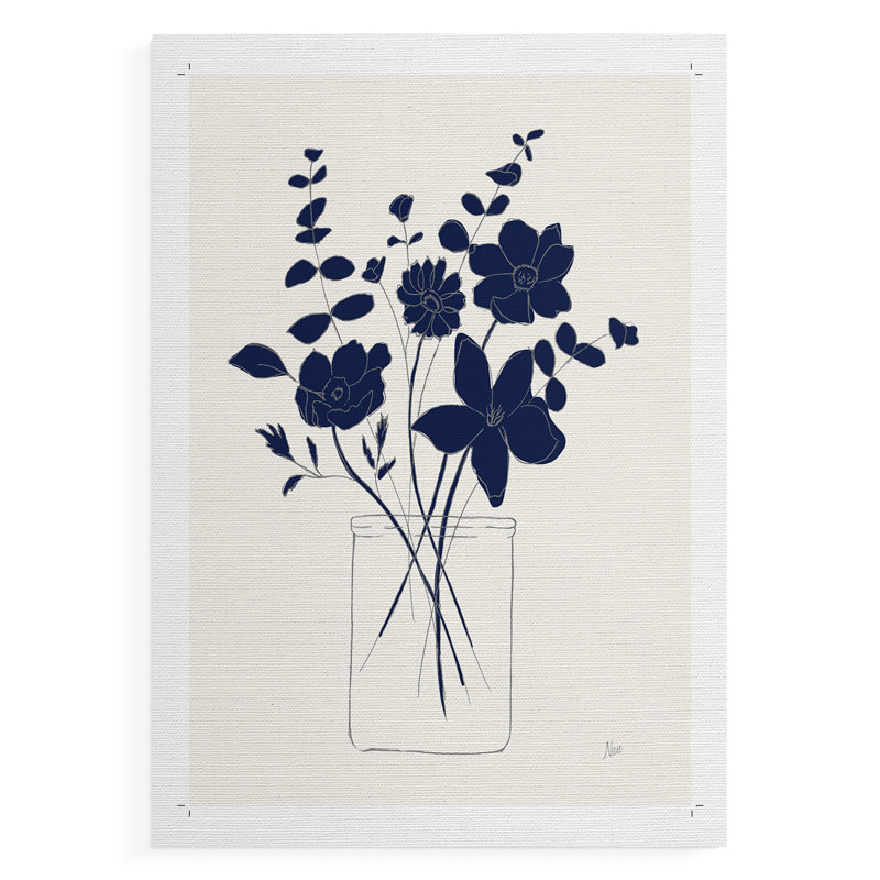 Indigo croquis I - impression sur toile seulement - non encadrée, H 27 po x l 18 po