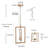 Labonte 1-Light Dimmable Gold Rectangle Pendant Light