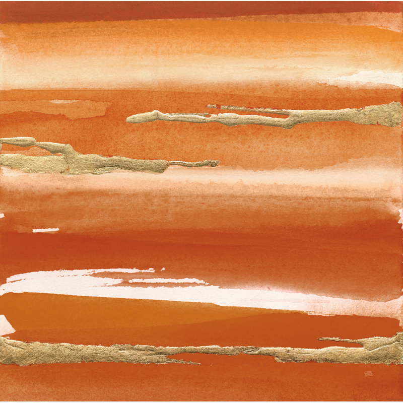 «Orange brûlé mandarine dorée III» par Chris Paschke - impression sur toile tendue, H 12 po x l 12 po, Non