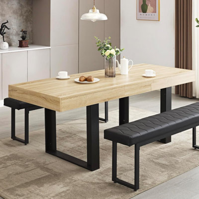 Table de salle à manger rectangulaire extensible