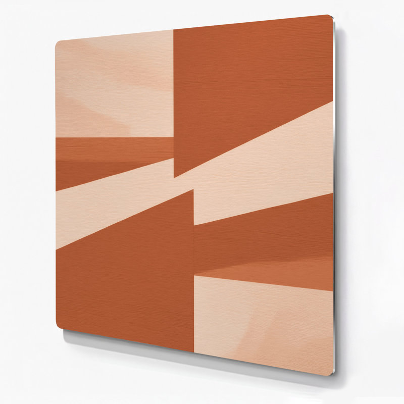Minimalisme 27, art mural en métal beige, H 8 po x l 8 po