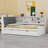 Platform Bed With Trundle, Shelves And Storage Headboard-69266812-69266813