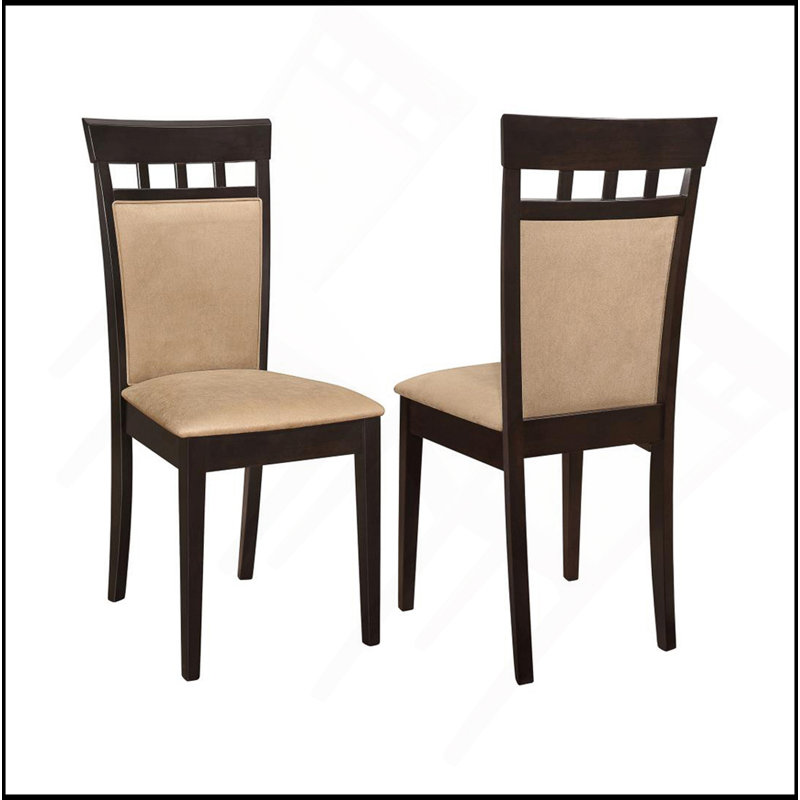 Ensemble de 2 chaises d'appoint rembourrées, Cappuccino