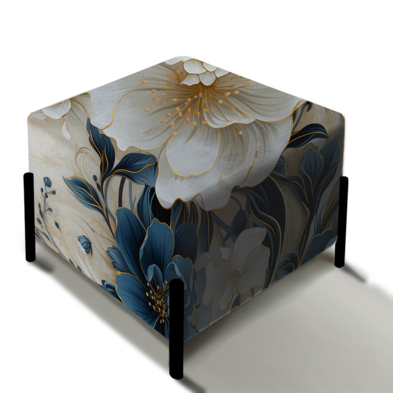 Oriental Elegance Marble Pattern III - Marble Square Ottoman