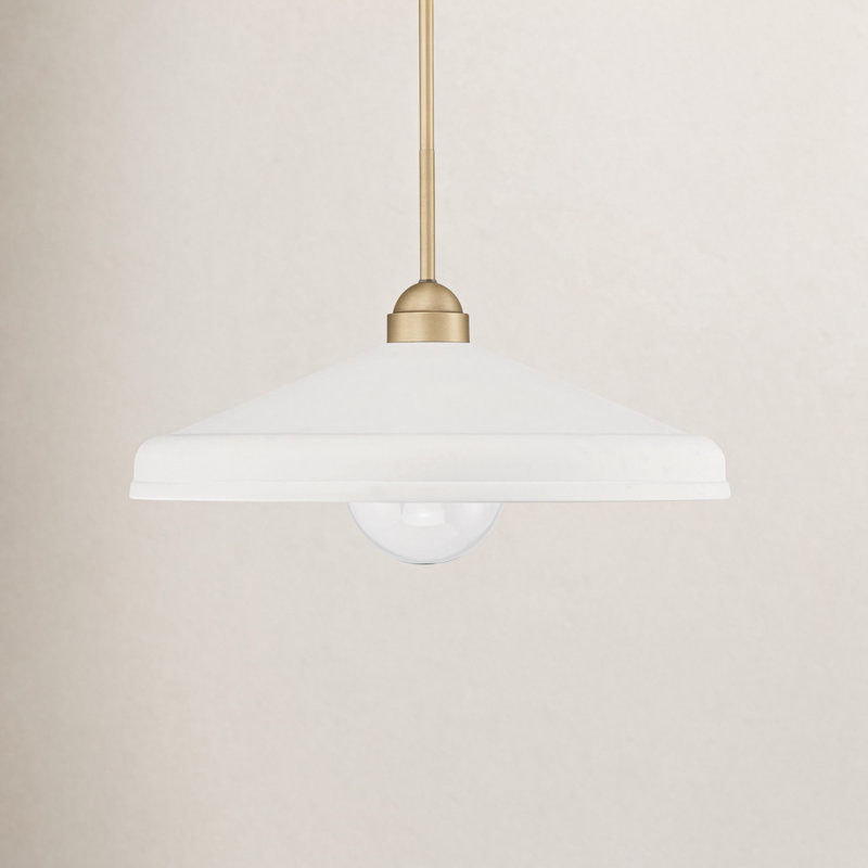 Delilah 18" W Dome Pendant, White
