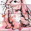 «Lapin Corail», reproduction sur bois blanc-22464724
